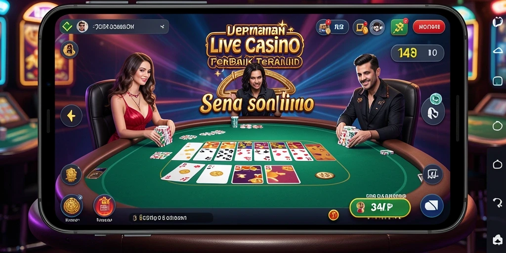 Tangkapan layar utama 34R menampilkan gameplay Live Casino yang mendebarkan.