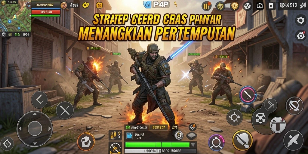 Tampilan gameplay 4P4P yang intens dan menantang di medan perang.