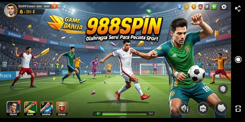 Screenshot 988SPIN menunjukkan gameplay olahraga yang seru dan kompetitif.