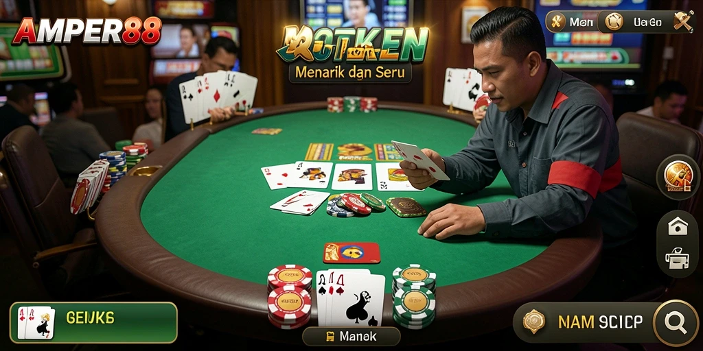 Tampilan menarik dari gameplay Poker di AMPER88