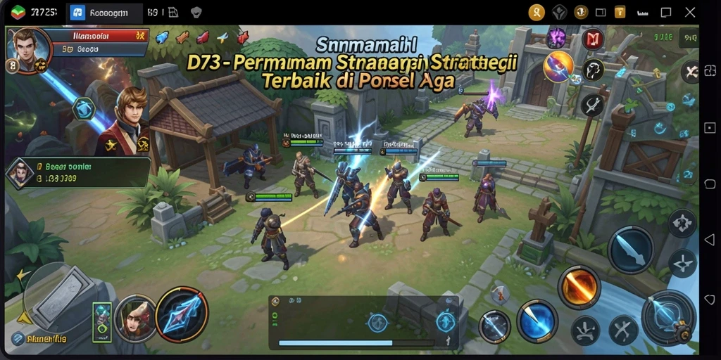 Gameplay D73 menampilkan pertempuran strategis dan pembangunan kerajaan yang mendebarkan.