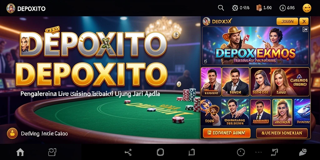 Gameplay DEPOXITO menampilkan dealer langsung dan suasana kasino yang mendebarkan.