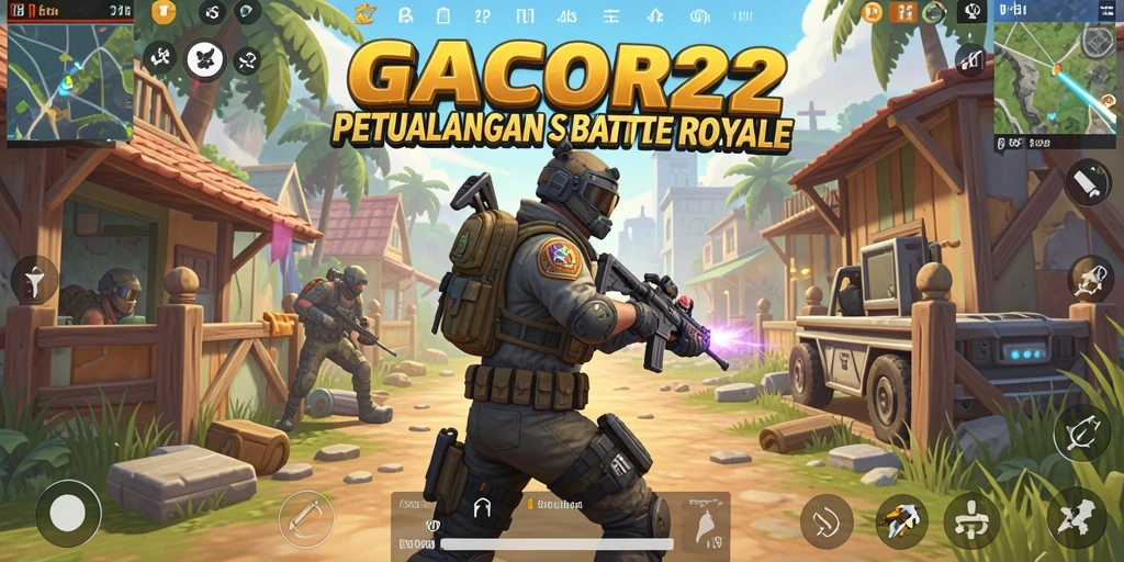 Gameplay seru dalam GACOR22: bertarung dengan para pemain di arena Battle Royale.