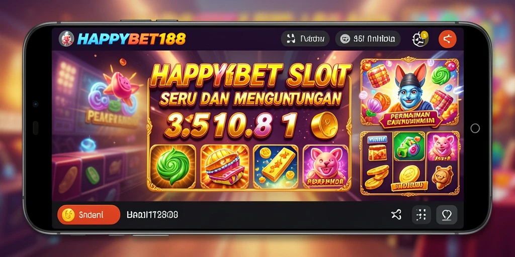 Screenshot gameplay <strong>HAPPYBET188</strong> menampilkan slot yang penuh warna dan menarik.