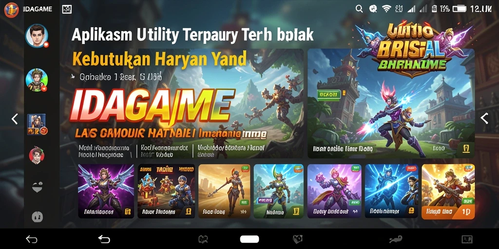 Tampilan utama IDAGAME yang menampilkan fitur-fitur Utility.