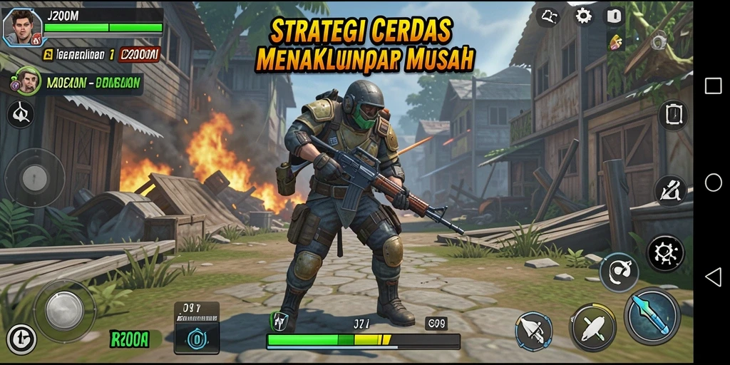 Screenshot gameplay J200M menampilkan aksi strategi yang mendebarkan dan menantang.