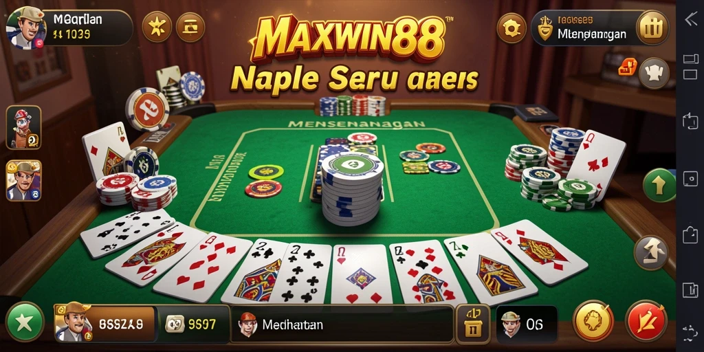 Tampilan gameplay seru Gaple di MAXWIN88.