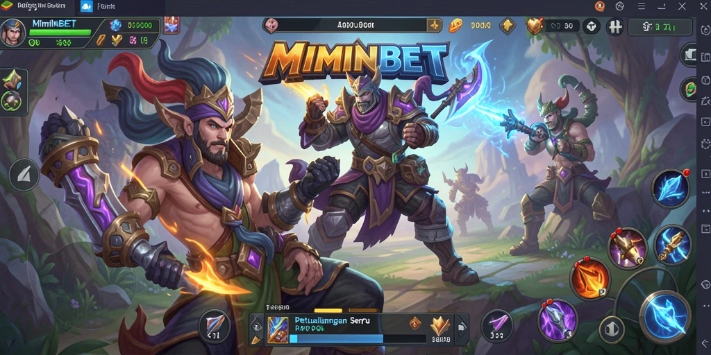 Screenshot gameplay MIMINBET menampilkan pertarungan yang mendebarkan.