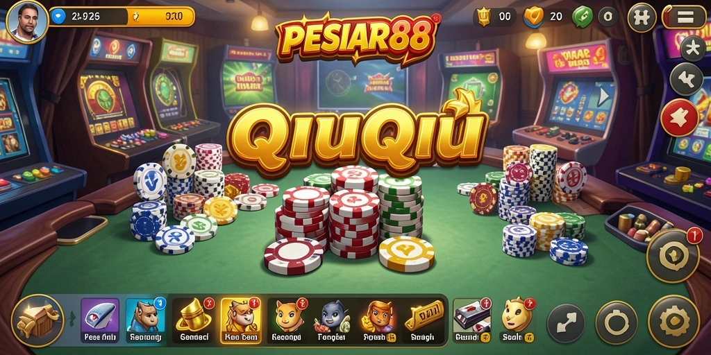 Screenshot PESIAR88 menampilkan aksi seru dalam permainan QiuQiu.