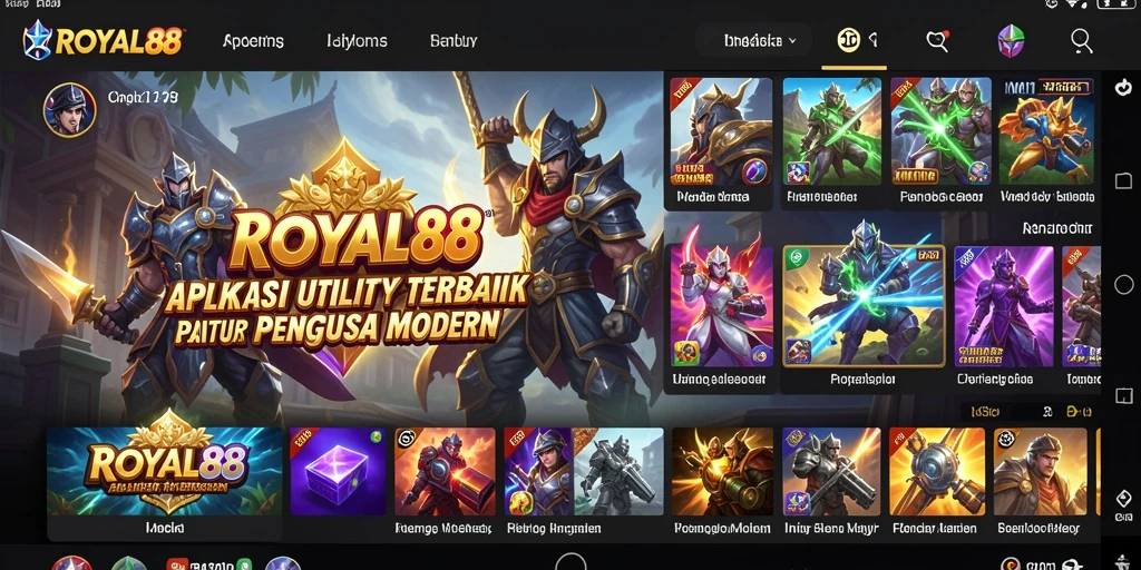 Tampilan aplikasi ROYAL88 dengan fitur Utility yang lengkap
