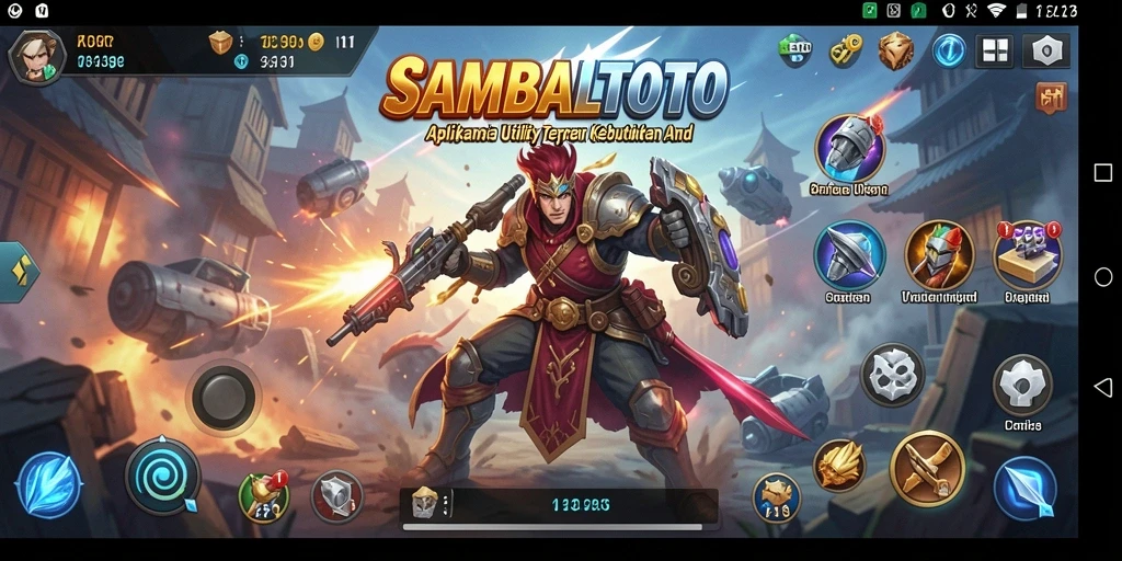 Screenshot utama SAMBALTOTO menampilkan antarmuka aplikasi yang bersih dan ramah pengguna.