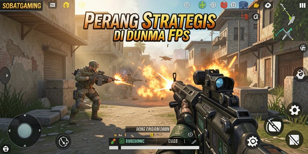 Tampilan aksi seru dalam gameplay SOBATGAMING FPS.