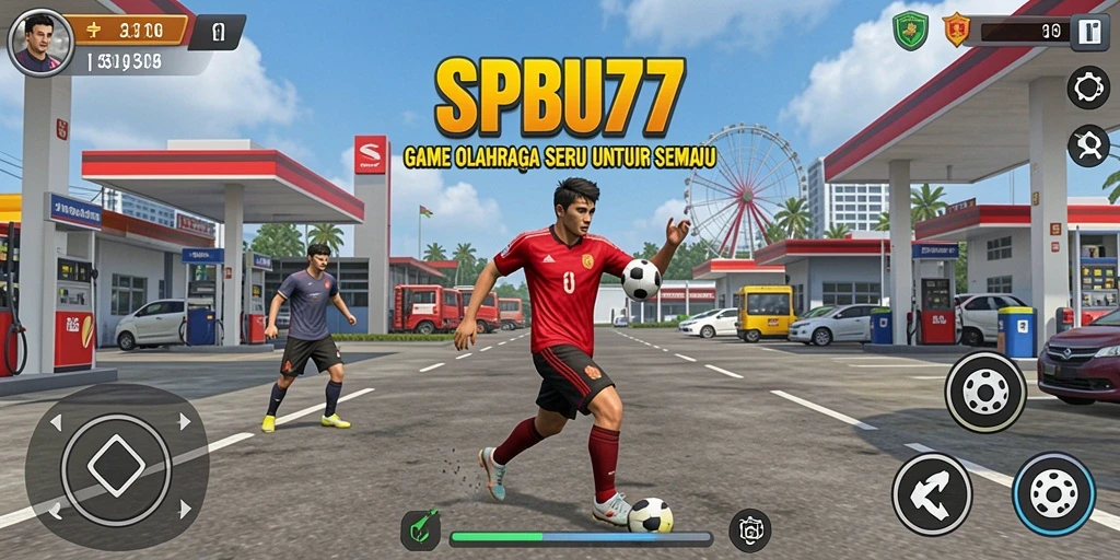 Tampilan menarik dari gameplay olahraga di SPBU77.